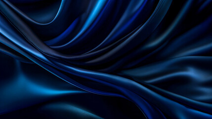 blue luxury fabric background with copy space 3d illustration