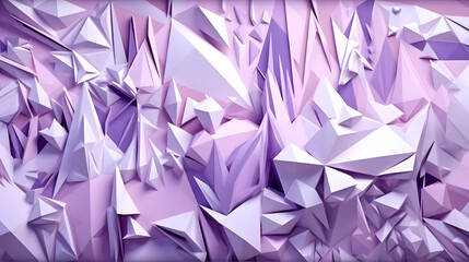 Purple Paper cut art, folded geometric shapes, abstract background