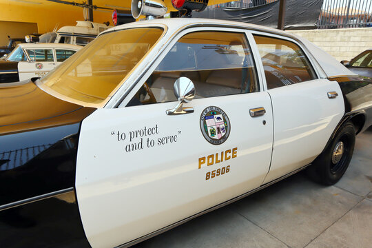 Los Angeles, California: Exhibition of Police vehicles at the LAPD Los Angeles Police Museum, the Nation preeminent Museum dedicated to the rich history of the LAPD