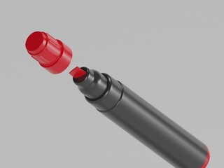 Marker 3d illustration with white background 
