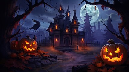 Halloween nigh scary wallpaper 2d arts
