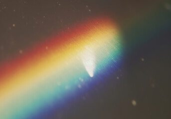 Prism Rainbow Light Leak Flares Overlay on Black Background
