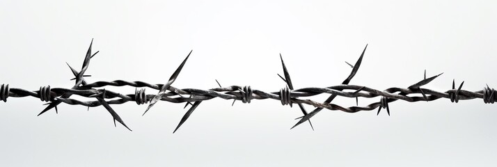 Barbed wire isolated on white