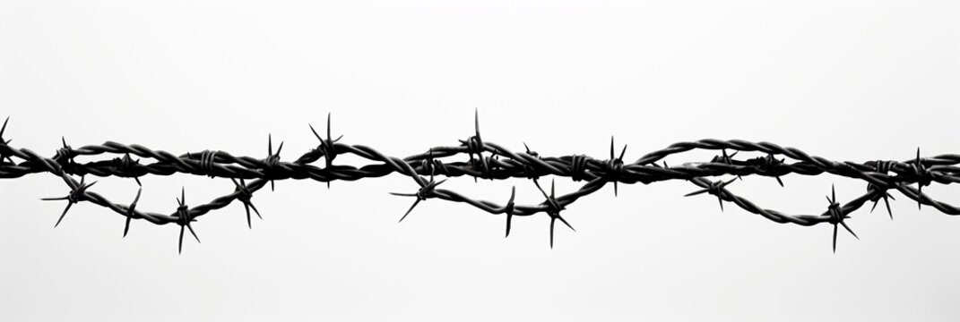 Barbed wire isolated on white