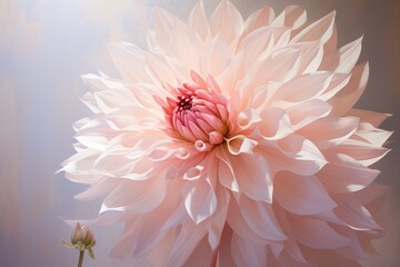 Photo of a beautiful pink flower up close with a blurred background created with Generative AI technology