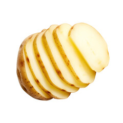 slice of potato on white background.