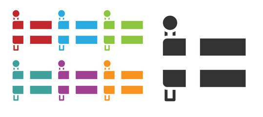 Obraz premium Black Flag of Iceland icon isolated on white background. Set icons colorful. Vector