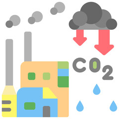 zero carbon emissions flat style icons