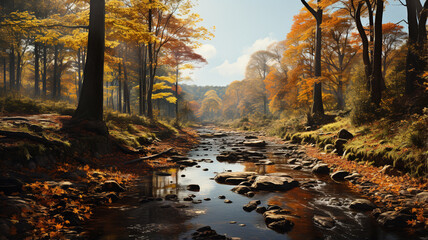 autumn landscape with river
