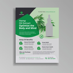 Hemp oil extract flyer template