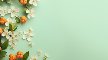 orange blossoms flatlay