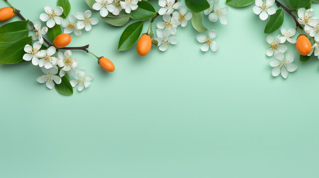 orange blossoms flatlay