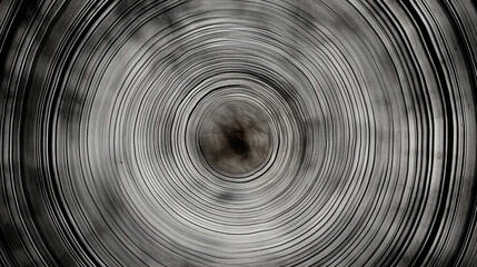 Fototapeta premium Texture of cut wood in a warm gray shade. Elaborate texture in black and white showcasing a fallen tree trunk or stump. Coarse, natural tree rings depicted with a close-up of the end grain
