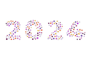 2024 number with pattern shapes for Happy New Year