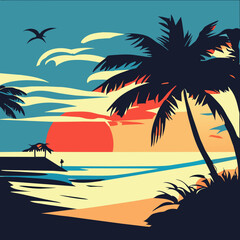 beach with palm trees