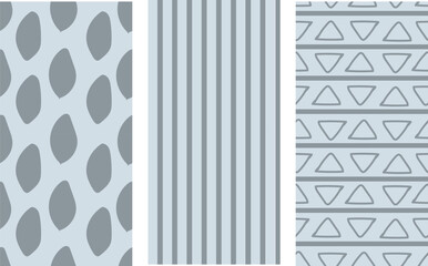 a set of seamless patterns in Scandinavian style  calm pleasant clean style