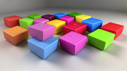 Obraz premium Toy concept background of the colorful checkered shape