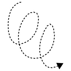 Curved Arrow Down Dash Line Icon, Arrow SVG Line Art
