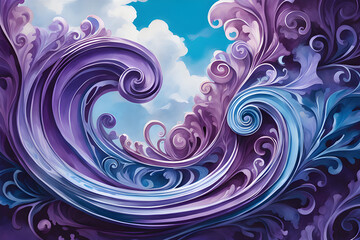 Fototapeta premium abstract background with swirls, Sharp Focus Studio's Photo-Worthy Paint Swirls on ArtStatio -Ai generated