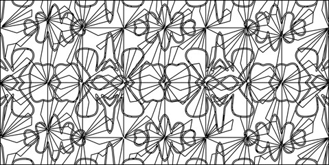 Vector pattern with symmetrical elements . Modern stylish abstract texture. Repeating geometric tiles from striped elements.Black and white pattern.
