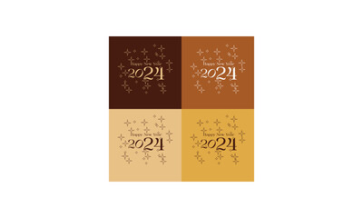 2024 typography logo design concept. Happy new year 2024 logo design