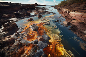 Industrial pollution in water