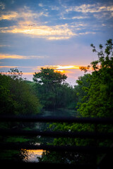 sunset over the river