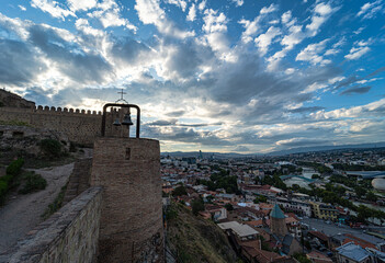 Old Tbilisi architecture in the evening time