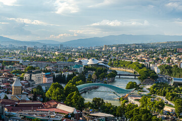 Old Tbilisi architecture in the evening time