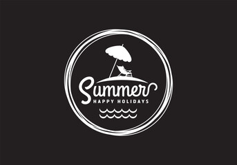Fototapeta premium this is summer and beach logo design