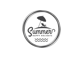 this is summer and beach logo design