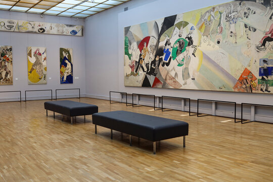 MOSCOW, RUSSIA - AUGUST 7, 2023: Tretyakov Gallery. Marc Chagall Hall.