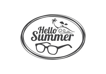 this is summer and beach logo design
