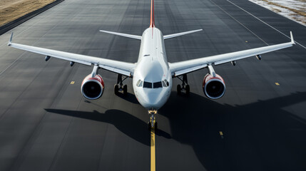 Airplane on landing strip - plane taking off - passenger plane - plane landing - Created with Generative AI technology.