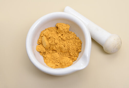 Yellow ochre or ocher Goldochre pigment. A mixture of ferric oxide and varying amounts of clay and sand.