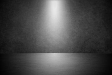 Empty black color studio room background. black and gray studio with light for presentation product