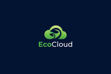 vector gradient abstract eco cloud logo design