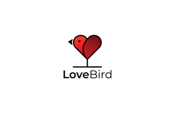 vector gradient love bird logo design