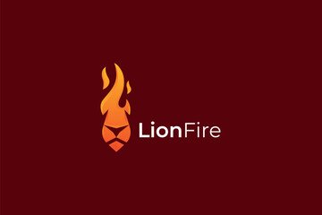 vector gradient lion fire logo