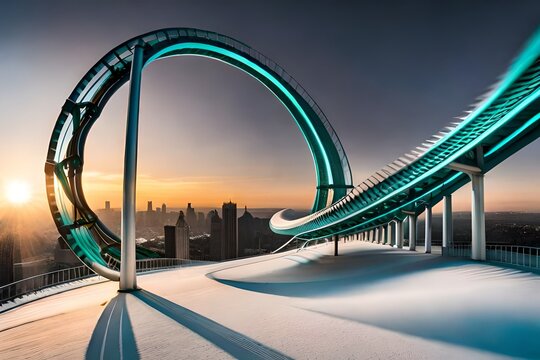 bridge in the night generated AI