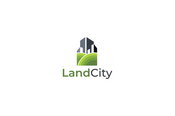 vector landscaping with city logo design