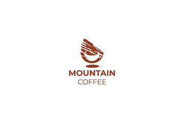 vector minimal mountain coffee logo design