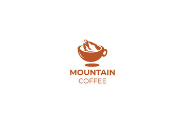 vector minimal mountain coffee logo design