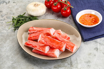 Tasty Crab stics surimi heap