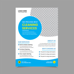 Cleaning Service A4 Flyer Template Design. House cleaning service poster flyer template, Poster brochure design, Flyer, leaflet design. Vector Illustrator EPS 10 version Editable and Print ready.