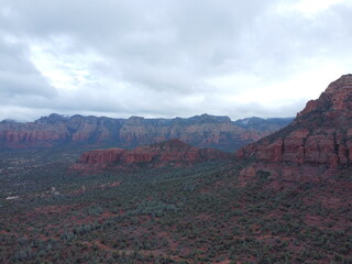 Sedona's Majestic Red Rock Formations: Aerial Odyssey and Desert Beauty Captured by Drone