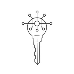 Privat key line icon. Electronic key icon. Digital Global technologies. Cryptocurrency, business. Vecor illustration