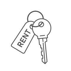 Rent key line icon. Estate apartment, real, sale property. Vector
