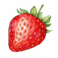 watercolor illustration of ripe strawberry