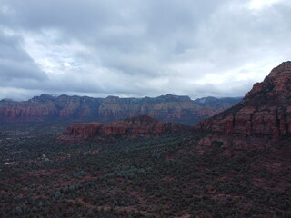 Sedona's Majestic Red Rock Formations: Aerial Odyssey and Desert Beauty Captured by Drone